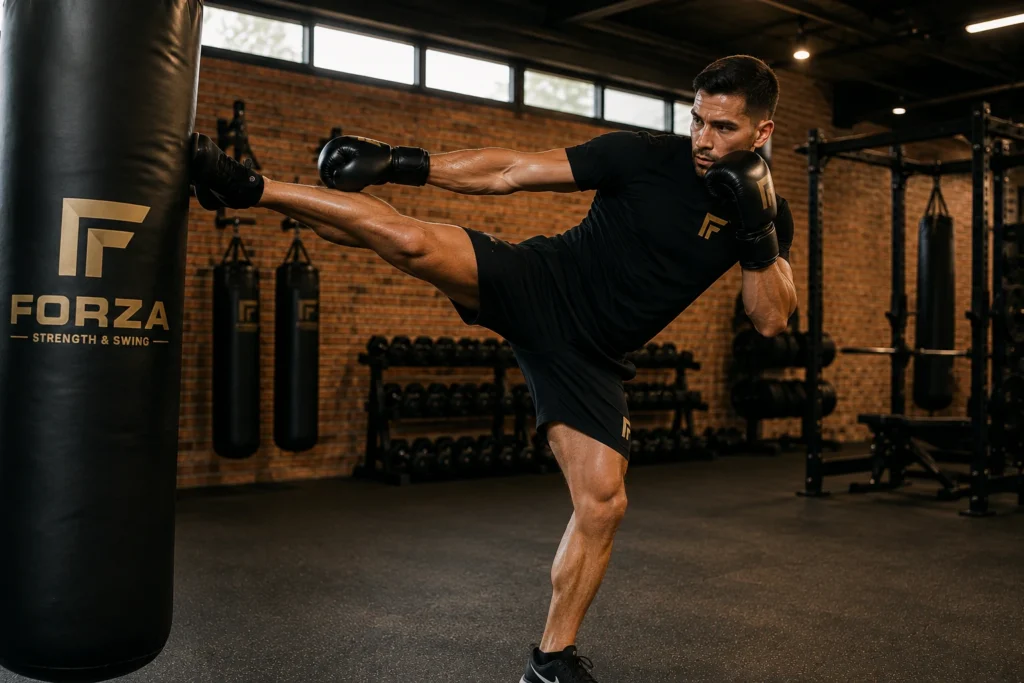 Fitness kickboxing full body workout at FORZA Gym in Mount Kisco NY